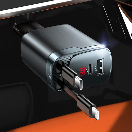 4-in-1  84W Retractable Car Charger