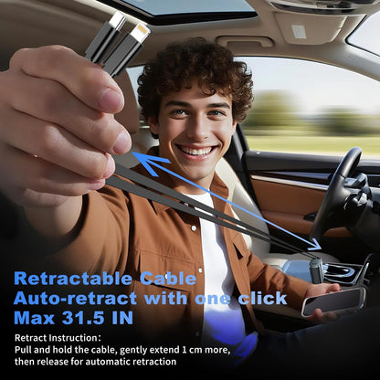 4-in-1  84W Retractable Car Charger