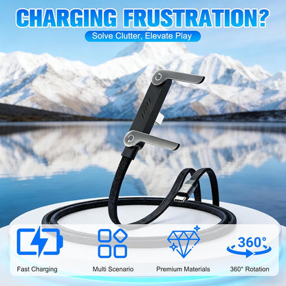240W 2-in-1 Fast Charging Cable with Phone Stand