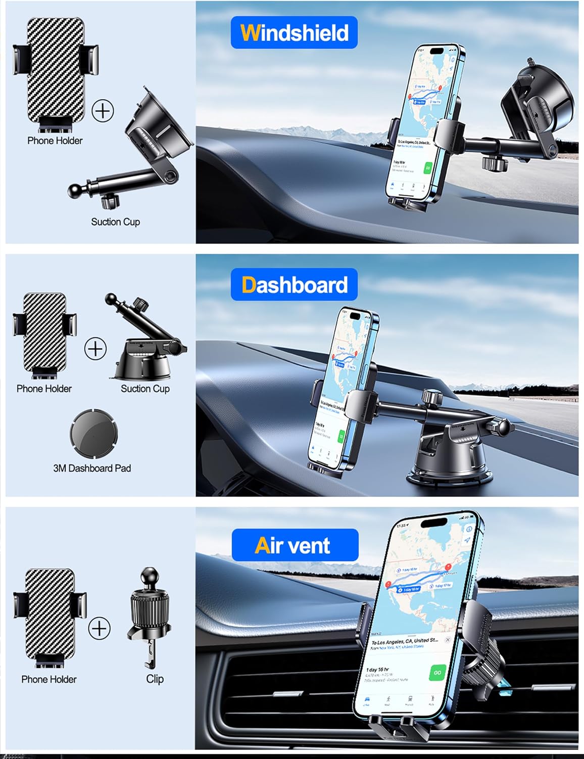 Qifutan Dash Mounted Holders Phone