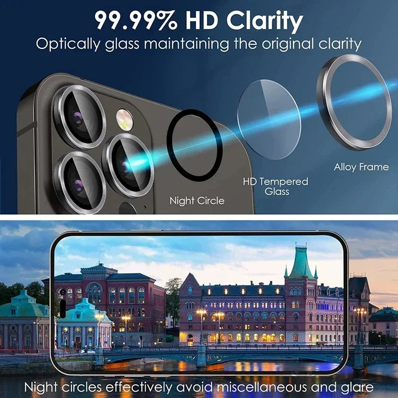 Metal Camera Lens Protector Glass for iPhone