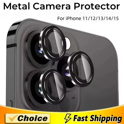 Metal Camera Lens Protector Glass for iPhone
