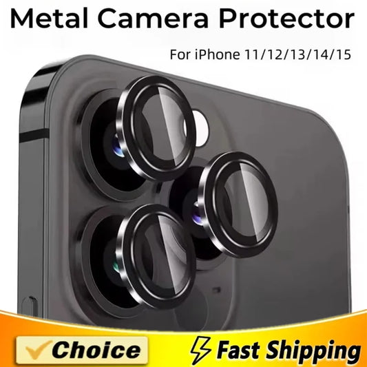Metal Camera Lens Protector Glass for iPhone