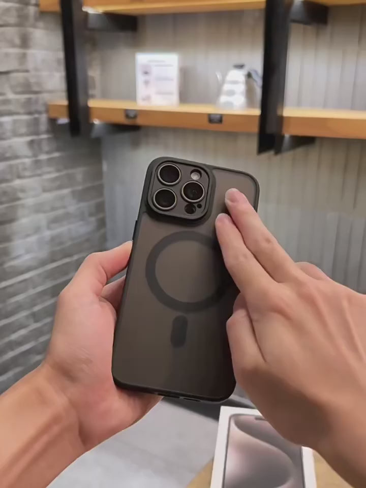 Magnetic Matte Translucent Phone Case with Lens Protector for iPhone